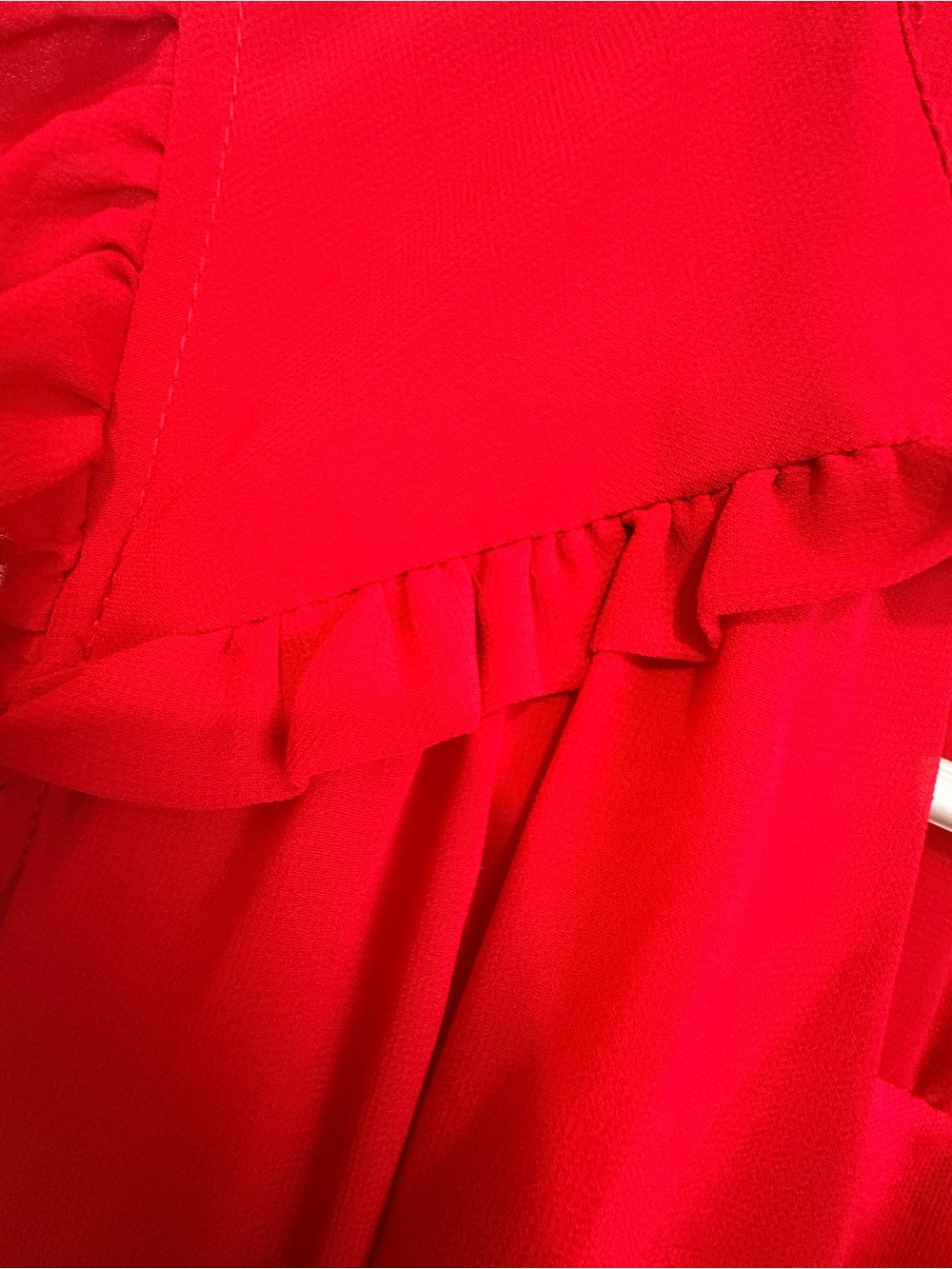 Monteau Red Ruffle-Neck Blouse - Picture 4 of 5